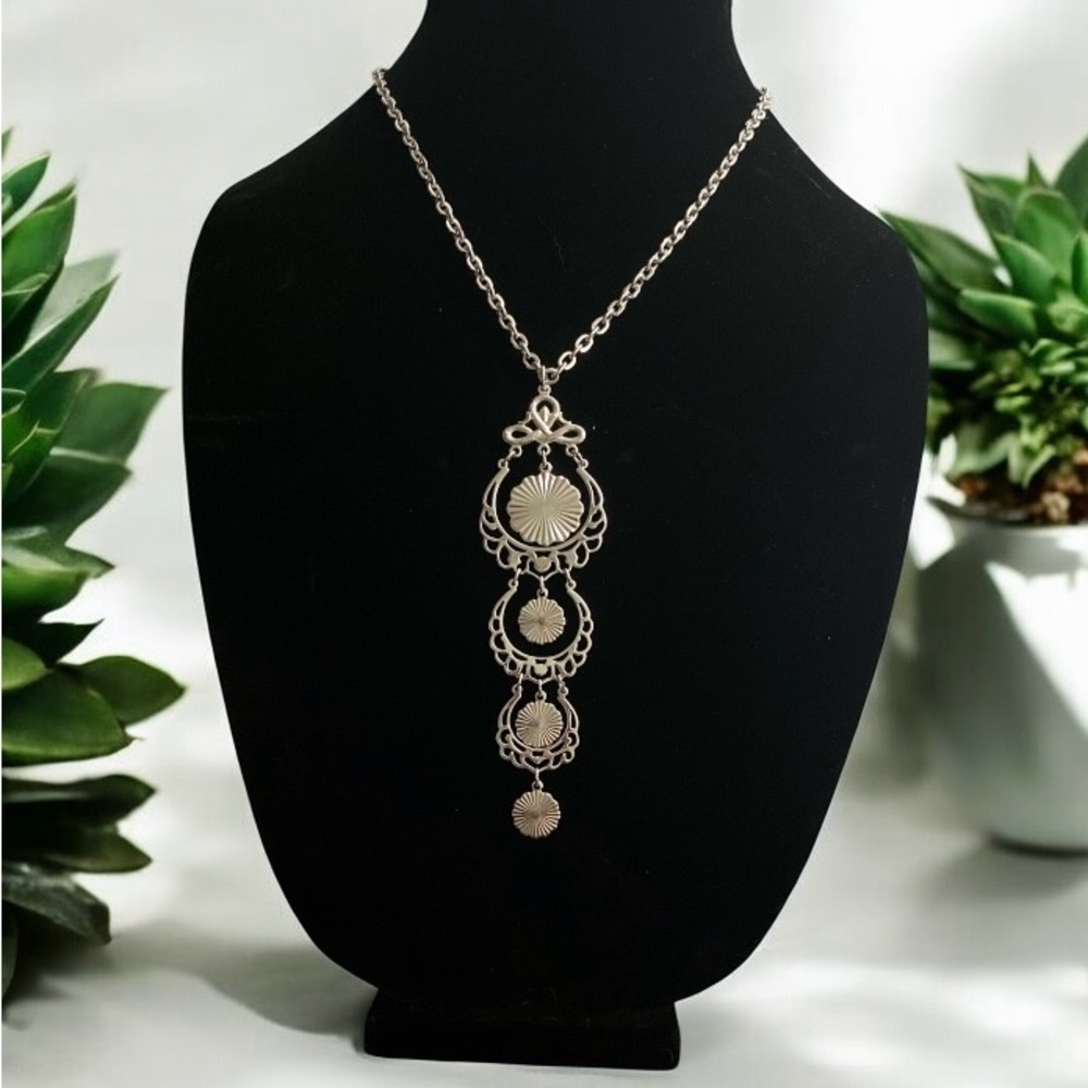 1960s Sarah Coventry Signed Silver “Snow Lace” Necklace